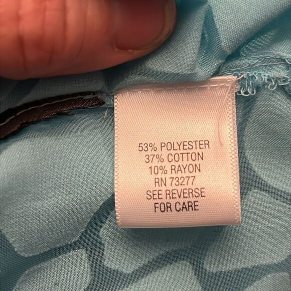 🌊 Dana Buchman Blue Aqua 3/4 Sleeve Burnout Tunic - Size Small 🌊 - Picture 7 of 7